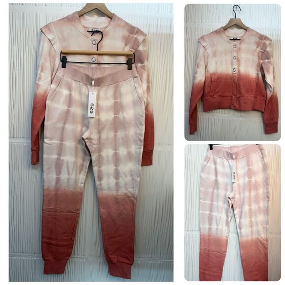 NWT 525 America Revolve Women’s Tie Dye Dip Dye Matching Sweatsuit (2pc Set) - Picture 1 of 15